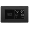 BG Evolve Black Chrome 4G Faceplate with HDMI + TV/FM/SAT Module - Black Insert
