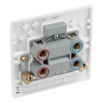 BG 875 Moulded Round Edge | White | 1 Gang 45A 2 Pole Cooker Switch