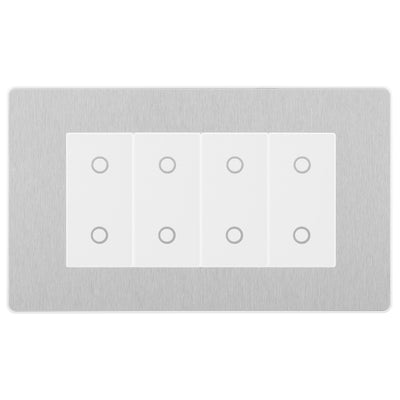 BG Evolve Brushed Steel Screwless Quad Master Touch Dimmer Switch PCDBSTDM4W by British General (BG-PCDBSTDM4W)