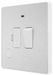 PCDBS52W Side - This Evolve Brushed Steel 13A fused and switched connection unit from British General with power indicator provides an outlet from the mains containing the fuse, ideal for spur circuits and hardwired appliances.