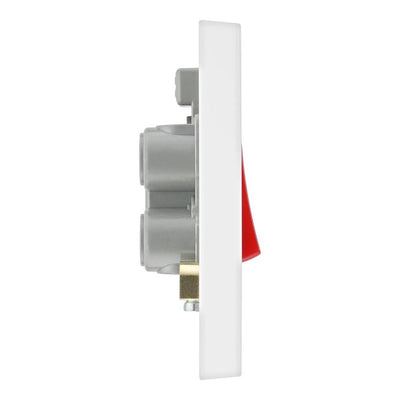 BG 975 Moulded Square Edge | White | 1 Gang 45A 2 Pole Cooker Switch by British General (BG-975)