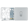 BG Screwless Polished Chrome 20A 16AX Intermediate Light Switch FPC13 with 35mm Steel Back Box