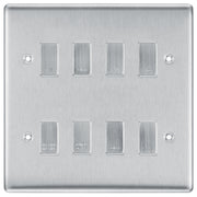 BG Brushed Steel 8 Gang Engraved Custom Labelled Appliance Grid Switch by British General (BG-BRUSHED-STEEL-CUSTOM-8GANG-SWITCH)