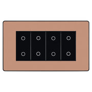 BG Evolve Polished Copper Screwless Quad Master Touch Dimmer Switch PCDCPTDM4B by British General (BG-PCDCPTDM4B)