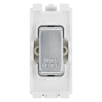 BG RRWHBS Brushed Steel 20 Amp Double Pole Appliance Grid Switch Labelled Water Heater by British General (BG-RRWHBS+RBS30)