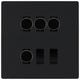 BG Evolve Matt Black 6 Gang Switch 4x Trailing Edge LED Dimmer 2x Intermediate Custom Grid