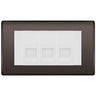 BG Nexus Black Nickel 3 Gang IDC Secondary Telephone Socket - White Insert by British General (BG-NBNBTS3W)