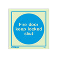 Photoluminescent Keep Shut Fire Door Signs - Rigid Plastic 150x150mm