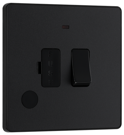BG Evolve PCDMB52B Matt Black 13A Flex Neon Spur Unit-Black Insert by British General (BG-PCDMB52B-Shopify-SA_1)