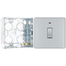 BG Screwless Polished Chrome 1 Gang 20A 2 Pole Neon Switch FPC31 with 35mm Steel Back Box