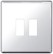 BG 2Gang Screwless Flat Plate Polished Chrome by British General (BG-GFPC2-1)