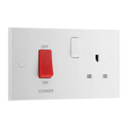 BG 971 Moulded Square Edge | White | 45A Switch 13A Switched Socket Cooker Control Unit by British General (BG-971)
