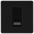 BG Screwless Matt Black Single Master Telephone Socket – Black Insert