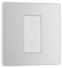 PCDBSTDM1W Front - This Evolve Brushed Steel single master trailing edge touch dimmer allows you to control your light levels and set the mood.