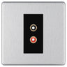 BG Screwless Brushed Steel Euro Module RCA X 2 Outlet FBSRCA2B by British General (BG-FBSRCA2B)