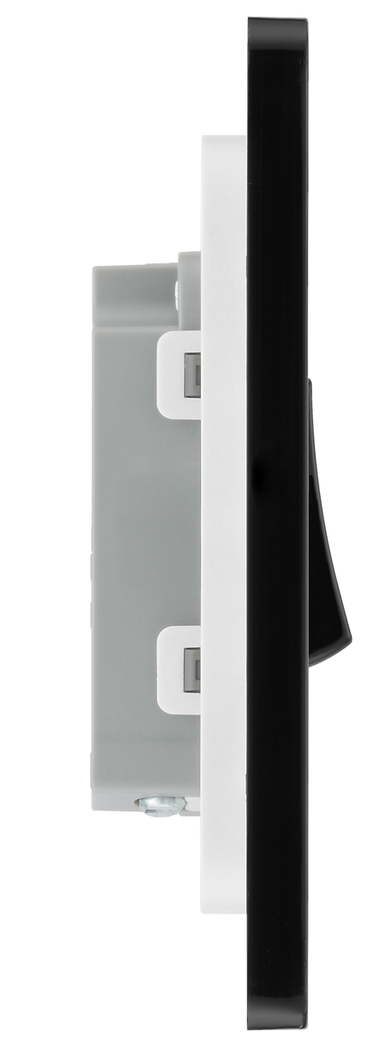  PCDCP12B Side - his Evolve Polished Copper 20A 16AX single light switch from British General will operate one light in a room.