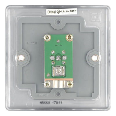 BG Nexus Brushed Steel Single Co-Axial Socket NBS60 With 35mm Steel Back Box