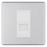 BG Screwless Brushed Steel Single IDC Secondary Telephone Socket - White Insert by British General (BG-FBSBTS1W)
