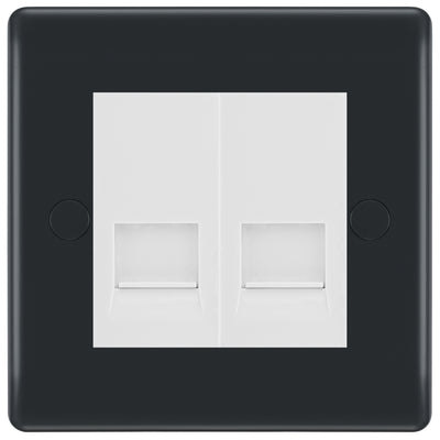 BG Part M Double RJ11 Telephone Socket, Screw Terminal - White Insert