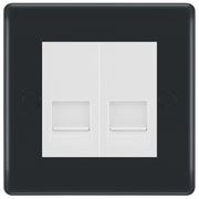 BG Part M Double RJ11 Telephone Socket, Screw Terminal - White Insert