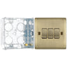 BG Nexus Antique Brass 20A 16AX 2-Way Triple Light Switch NAB43 with 35mm Steel Back Box