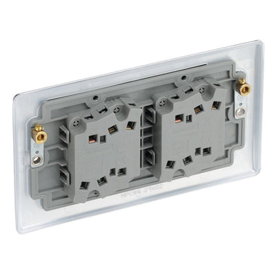 BG Nexus Polished Chrome 4 Gang 20A 16AX 2 Way Light Switch NPC44 with 35mm Steel Back Box