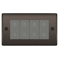 BG Nexus Black Nickel Quad Secondary Touch Dimmer Switch Grey Inserts NBNTDS4G