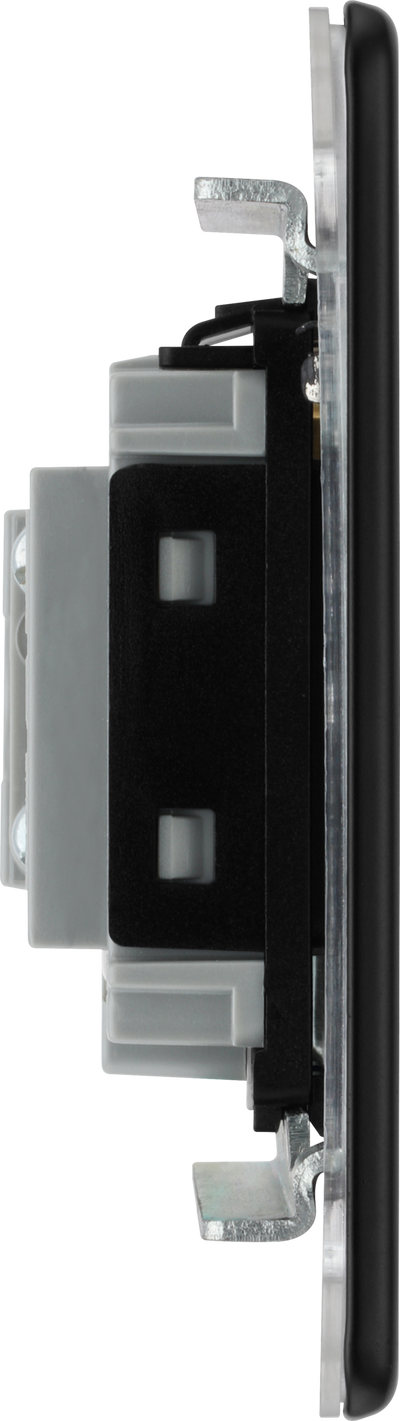 BG Nexus Matt Black Unswitched and Fused with Flex Outlet FFB55 by British General (BG-FFB55-1)
