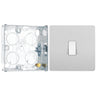 BG Evolve Brushed Steel 20A 16AX Intermediate Light Switch PCDBS13W with 25mm Steel Back Box