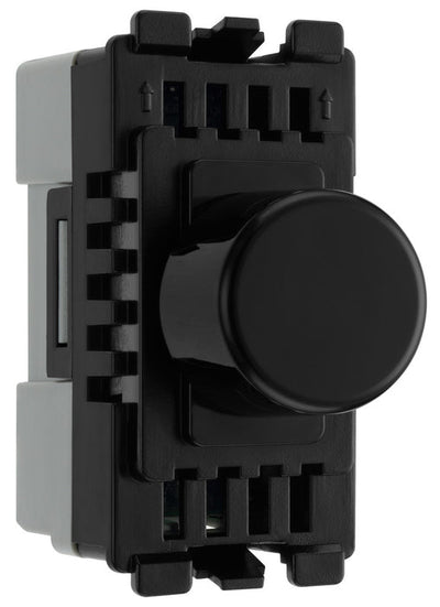 BG RPCDBDLT Evolve Grid Black 200W 2 Way Intelligent Trailing-Edge LED Push Rotary Dimmer Module