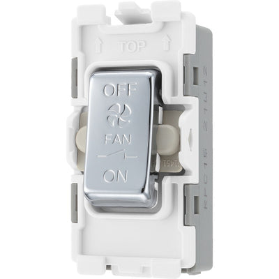 BG RPC15 Nexus Grid Polished Chrome 10A 3 Pole Fan Isolator Switch Module