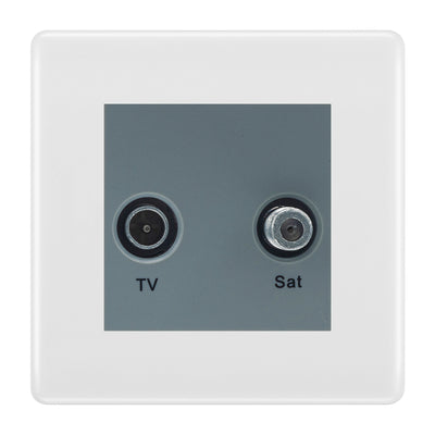 BG White Moulded TV & Satellite Socket NWMTVSATG by British General (BG-NWMTVSATG)