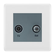 BG White Moulded TV & Satellite Socket NWMTVSATG by British General (BG-NWMTVSATG)
