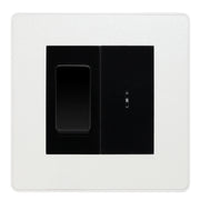 BG Evolve Pearlescent White 20A Secret Key Switch with 20A Double Pole Switch - Black Insert