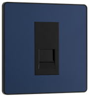 BG PCDDBBTM1B Matt Blue Evolve 1 Gang Master Telephone Outlet - Black Insert by British General (BG-PCDDBBTM1B-Shopify-SA_1)