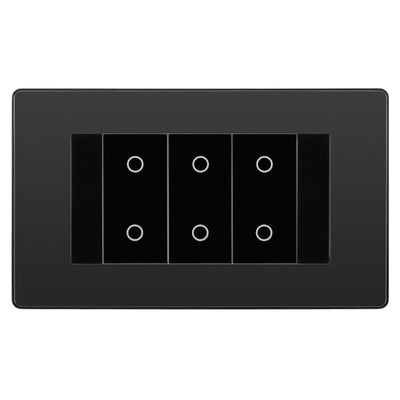 BG Evolve Black Chrome Screwless Triple Master Touch Dimmer Switch PCDBCTDM3B by British General (BG-PCDBCTDM3B)