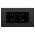 BG Evolve Black Chrome Screwless Triple Master Touch Dimmer Switch PCDBCTDM3B