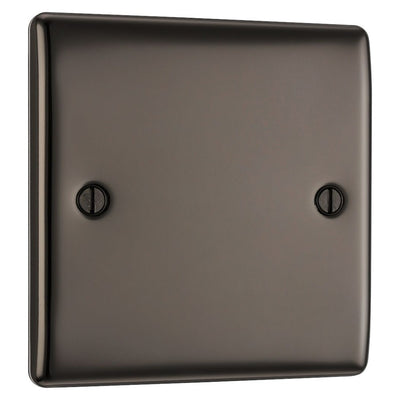 BG Nexus Black Nickle Single Blanking Plate NBN94 with 35mm Steel Back Box