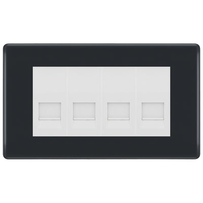 BG Part M 4 Gang Master Telephone Socket, Screw Terminal - White Insert