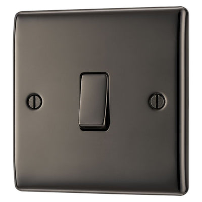BG Nexus Metal Black Nickel 20A 16AX Intermediate Light Switch NBN13 with 35mm Steel Back Box