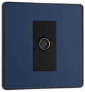 BG PCDDB60B Matt Blue Evolve Co-Axial Socket Outlet - Black Insert