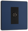 BG PCDDB60B Matt Blue Evolve Co-Axial Socket Outlet - Black Insert by British General (BG-PCDDB60B-Shopify-SA_1)