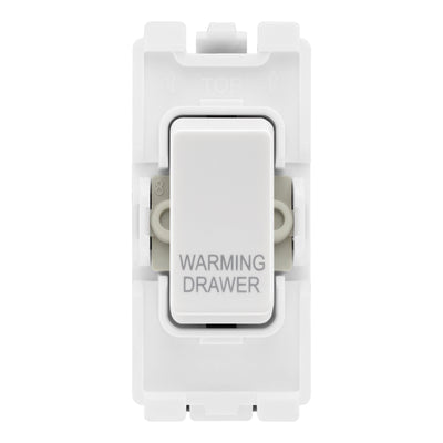BG RRWDW White 20A DP Appliance Grid Switch Labelled Warming Drawer by British General (BG-RRWDW+R30)