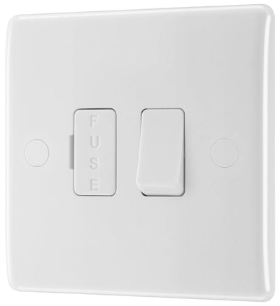 BG 850 Moulded Round Edge | White | 13A 2 Pole Switched Fused Connection Unit by British General (BG-850)