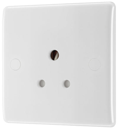 BG 829 Moulded Round Edge | White | 1 Gang 5A Unswitched Round Pin Socket by British General (BG-829)