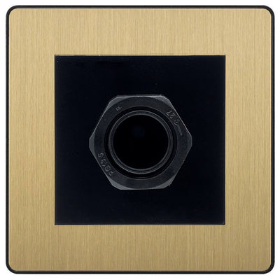 BG Evolve Satin Brass 45A Flex Outlet Euro Module | Black Insert by British General (BG-PCDSBEMS2B+EM45AFO)
