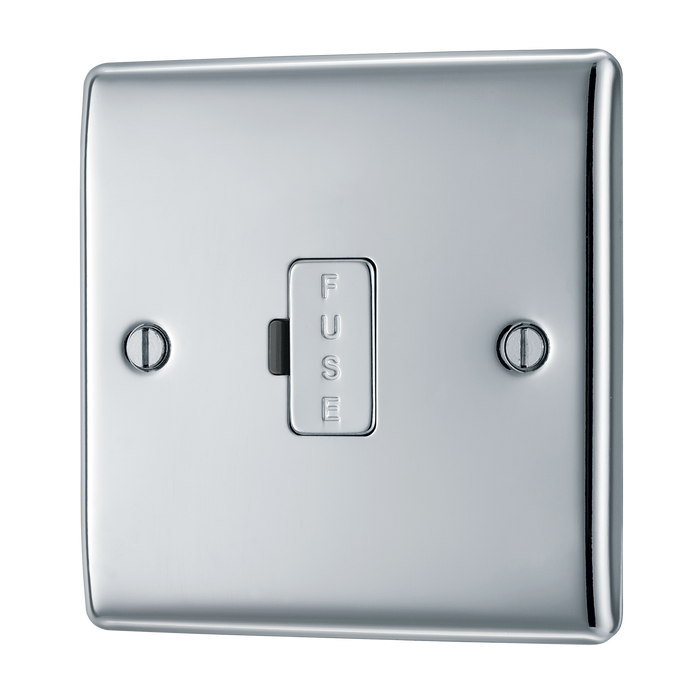NPC54 Front - This 13A fused and unswitched connection unit from British General provides an outlet from the mains containing the fuse ideal for spur circuits and hardwired appliances.