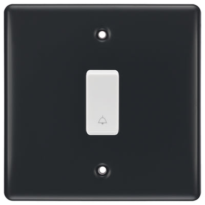 BG Part M 1 Gang Bell Push Switch – Retractable with Bell Symbol