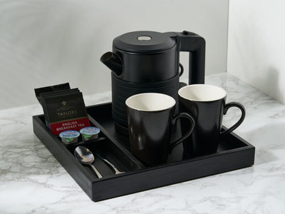 Corby Buxton Compact Hospitality Tray in Black BUSA Bamboo