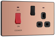 BG Evolve PCDCP70B Polished Copper 45A 2 Pole Cooker Control Unit 13A Switched Socket - Black Insert by British General (BG-PCDCP70B-Shopify-SA_1)
